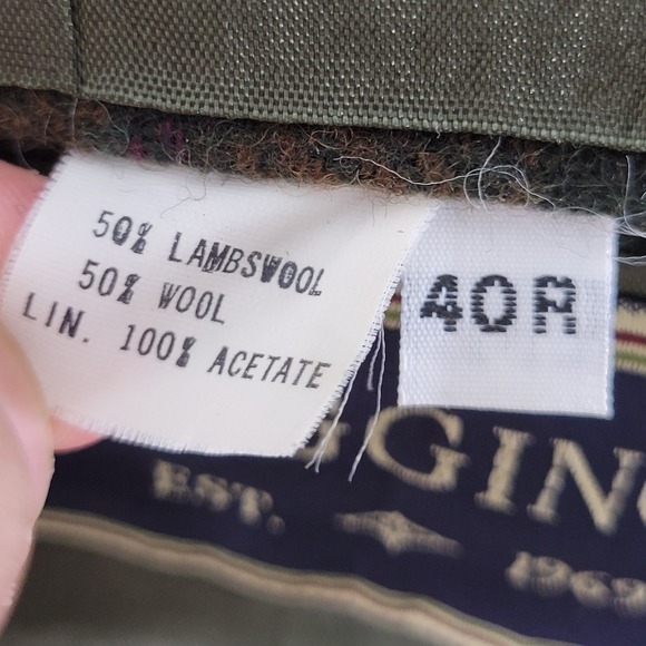 VTG J.Riggings Men's Tweed Flannel Sport Coat Blazer Two Button Plaid Wool 40R - Picture 7 of 16